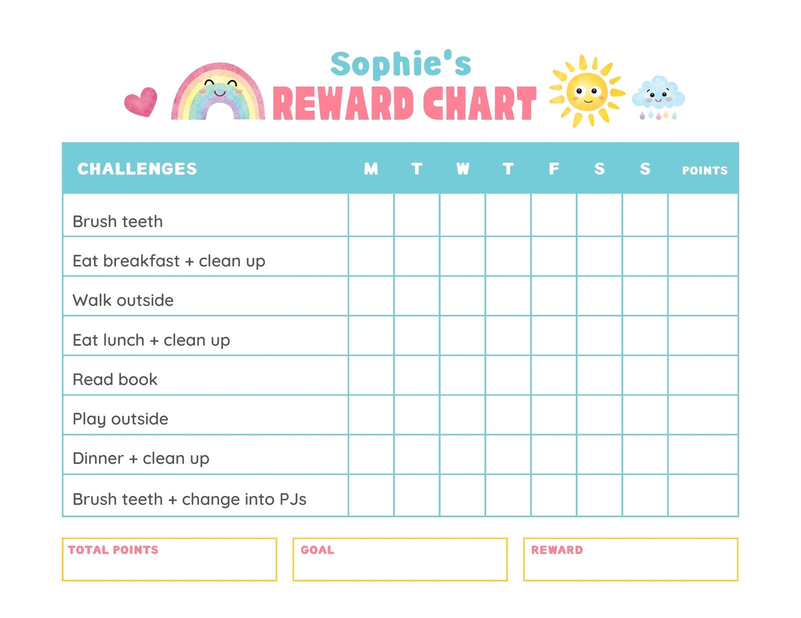 Free Printable, Customizable Reward Chart Poster Templates | Canva in Free Printable Incentive Charts For School