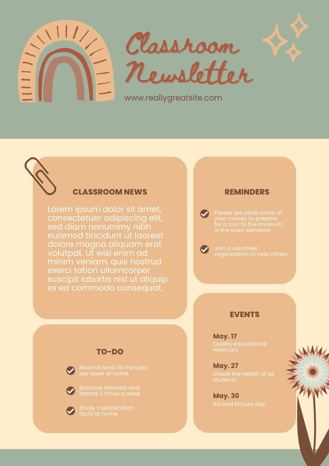 Free Printable, Customizable School Newsletter Templates | Canva regarding Free Printable Newsletter Templates