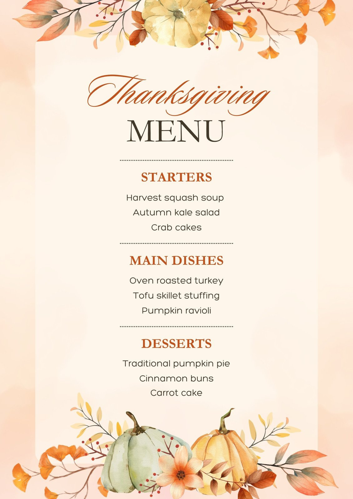 Free Printable, Customizable Thanksgiving Menu Templates | Canva with regard to Free Printable Thanksgiving Menu Template