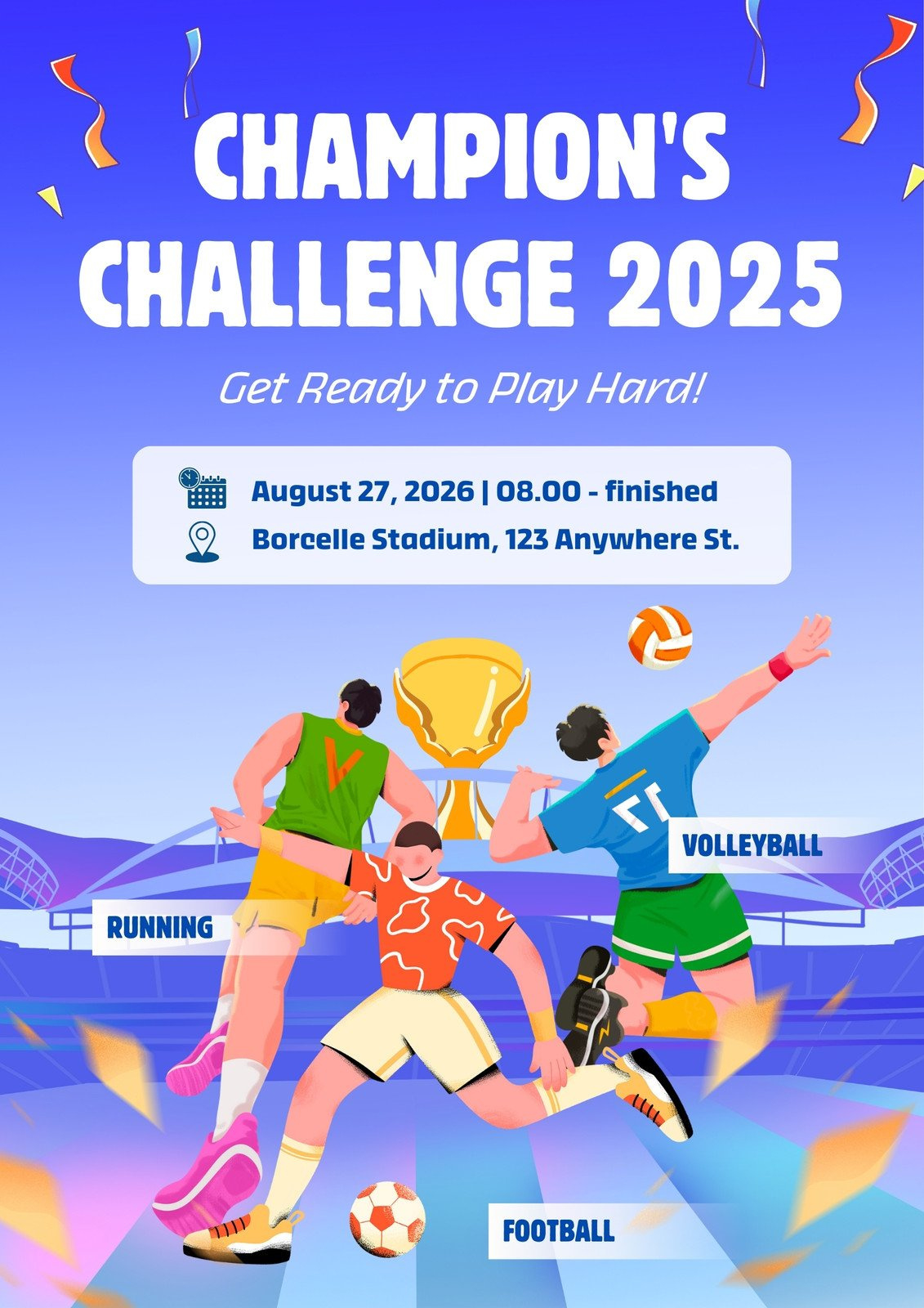 Free, Printable, Customizable Volleyball Poster Templates | Canva pertaining to Free Printable Sports Posters