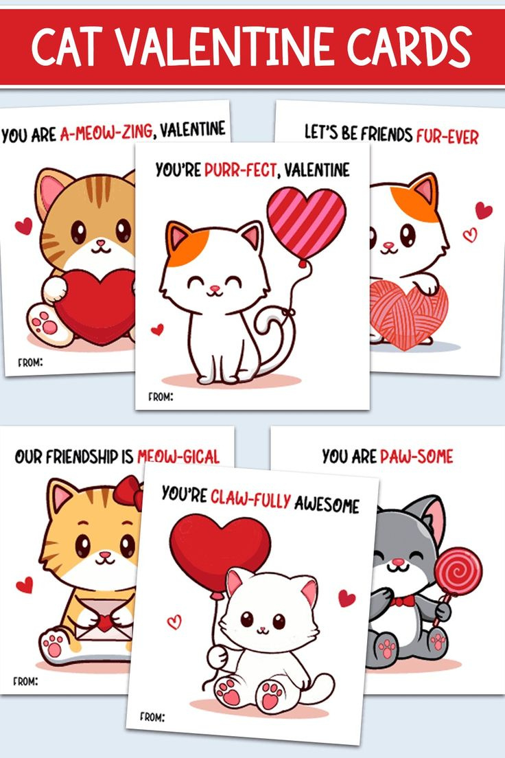 Free Printable Cute Cat Valentine&amp;#039;S Cards throughout Free Printable Cat Valentine Cards