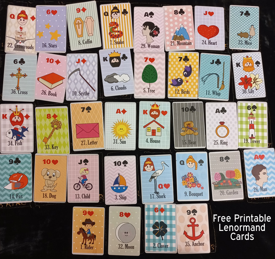 Free Printable Cute Deck Of Lenormand Cards intended for Free Printable Lenormand Cards