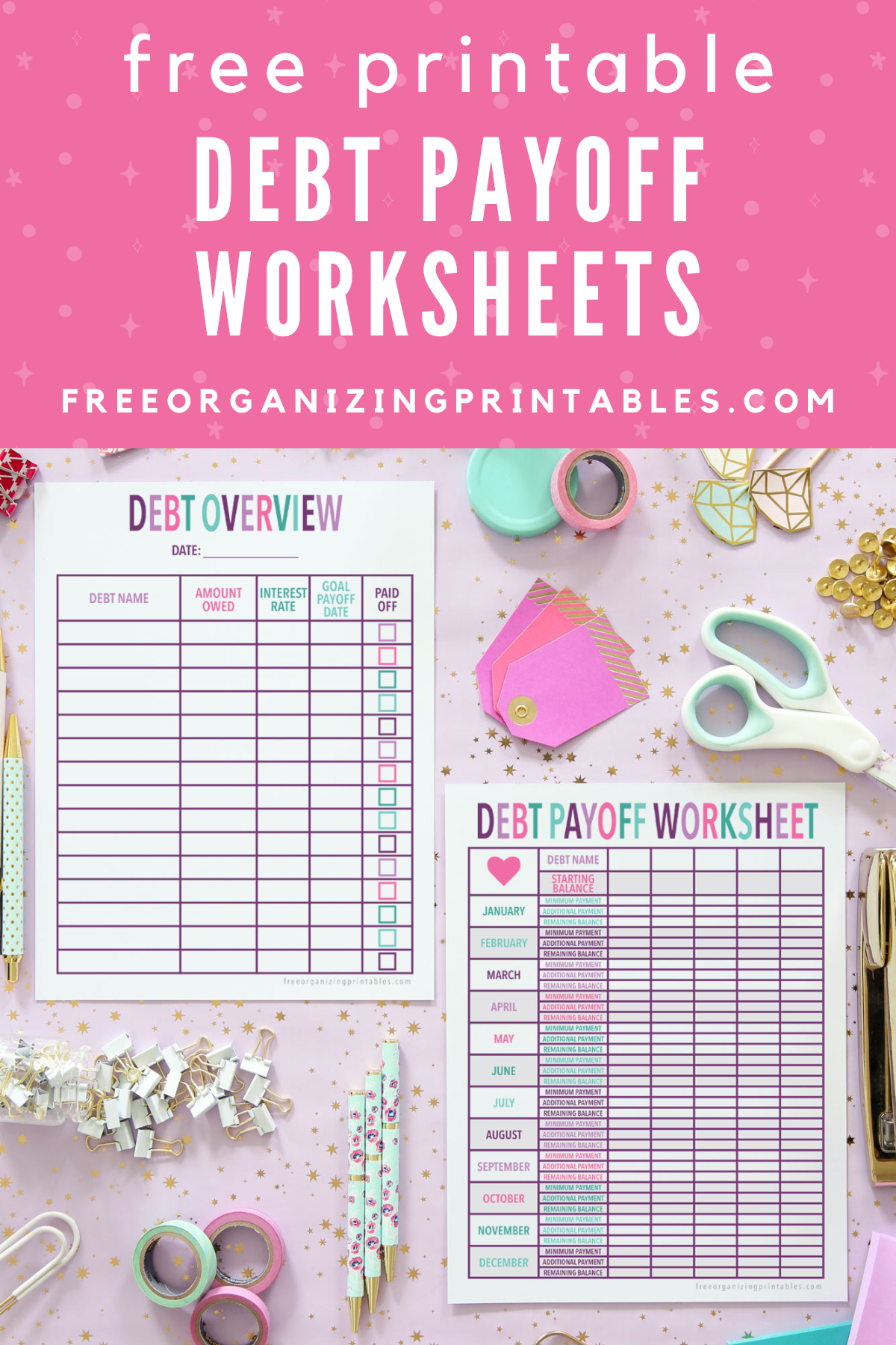 Free Printable Debt Payoff Planner | Free Organizing Printables regarding Free Printable Debt Payoff Worksheet
