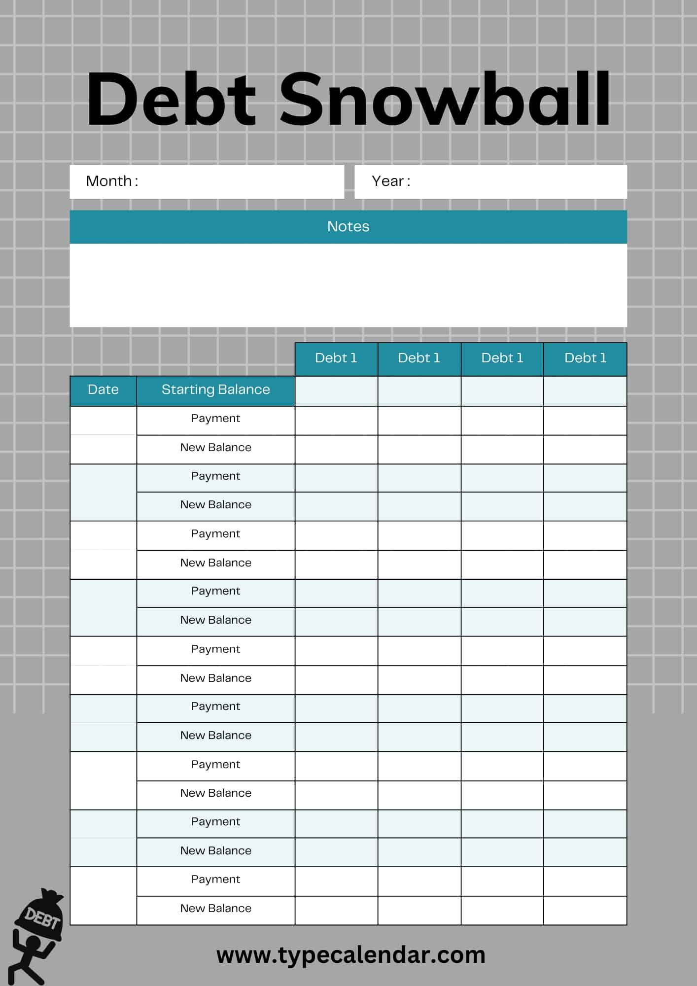 Free Printable Debt Snowball Templates [Pdf, Excel] Worksheet with regard to Debt Snowball Worksheet Free Printable