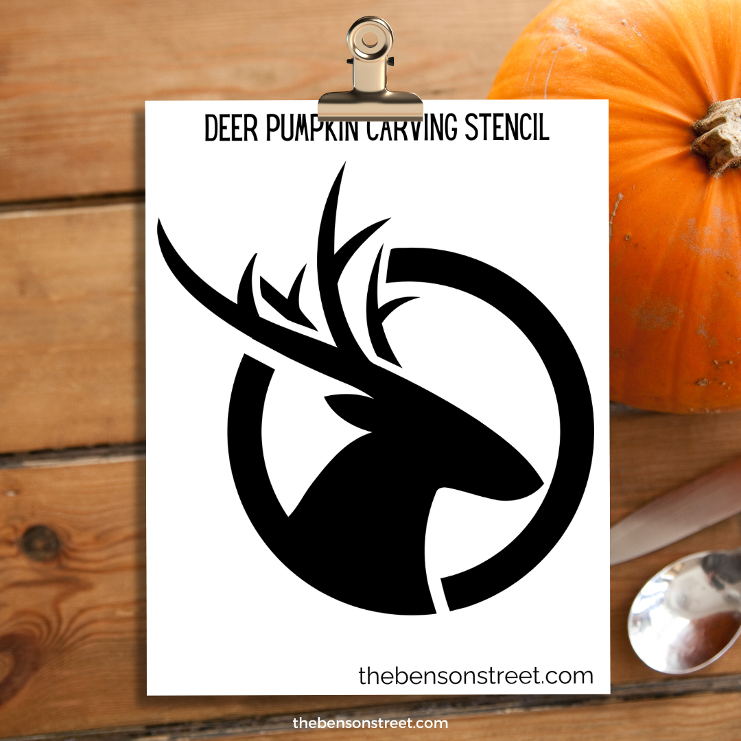 Free Printable Deer Pumpkin Stencil For Halloween - The Benson intended for Free Printable Deer Pumpkin Stencils