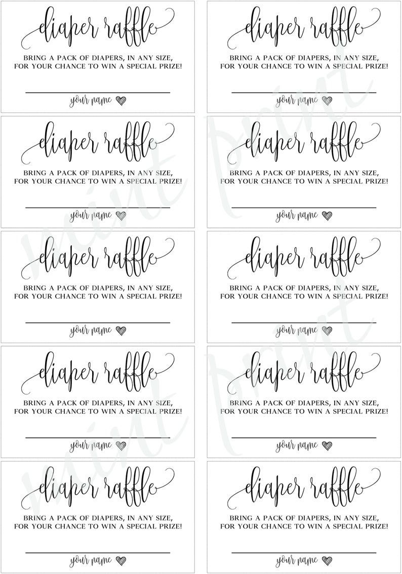 Free Printable Diaper Raffle Tickets - Shop On Pinterest for Free Printable Diaper Raffle Ticket Template
