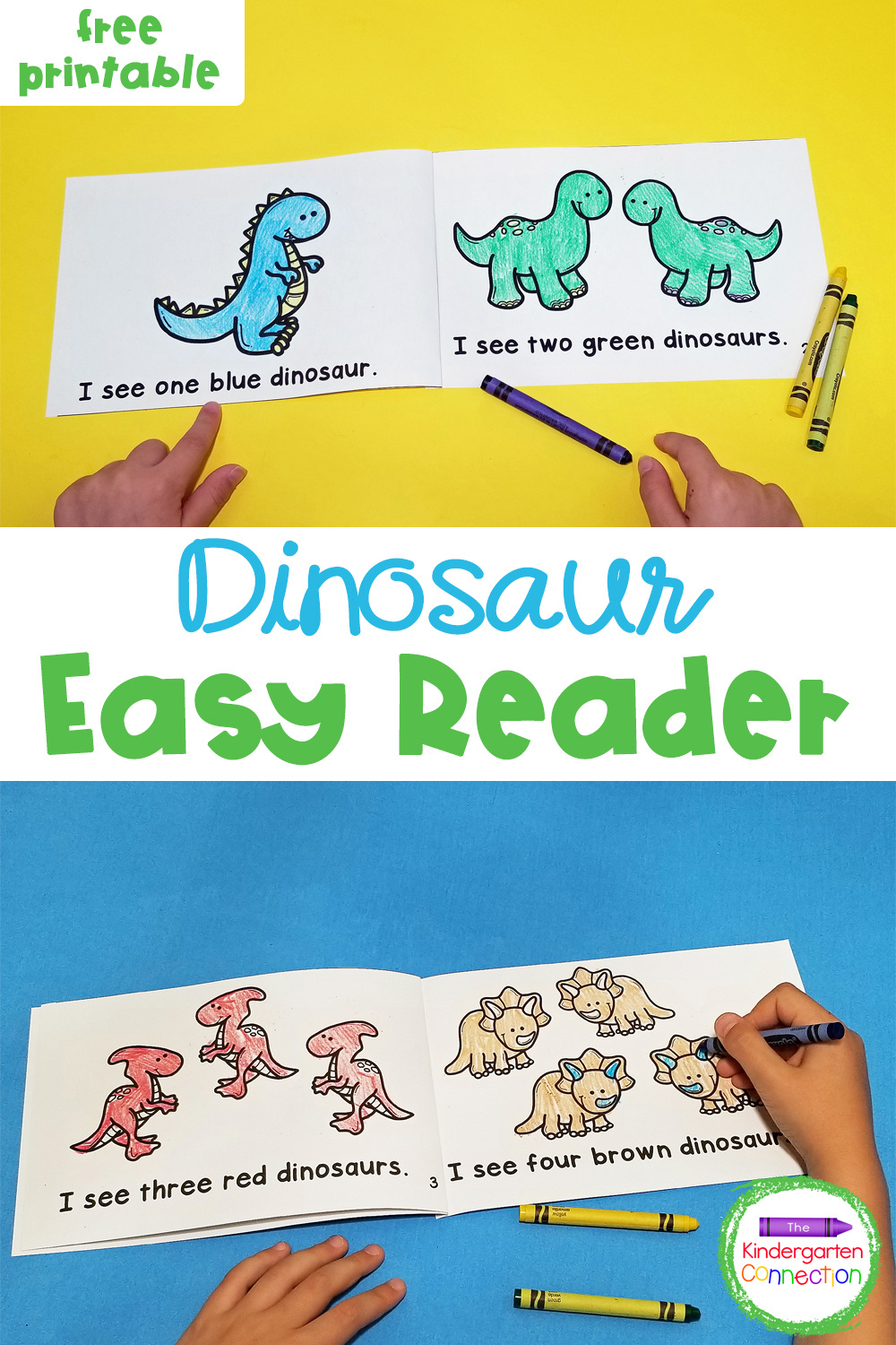 Free Printable Dinosaur Emergent Reader with Free Printable Books For Beginning Readers