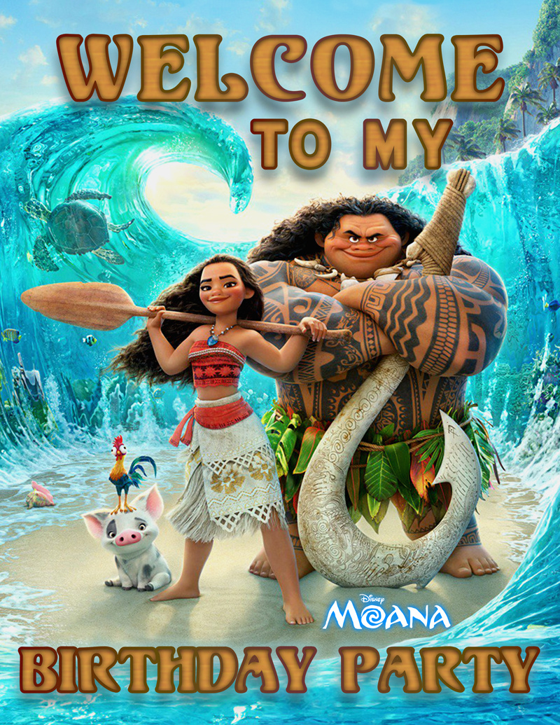 Free Printable Disneys Moana Birthday Party Decorations #Moana for Free Printable Moana Birthday Invitations