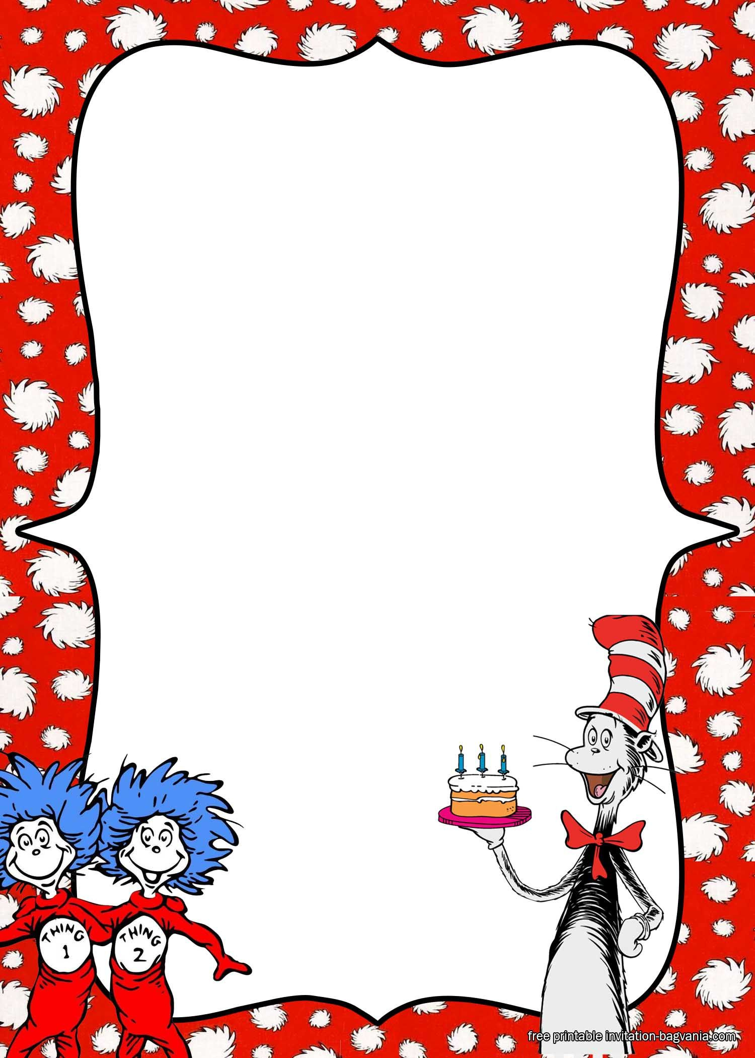 Free Printable Dr.seuss Birthday Invitation Templates | Dr Seuss regarding Dr Seuss Free Printable Templates