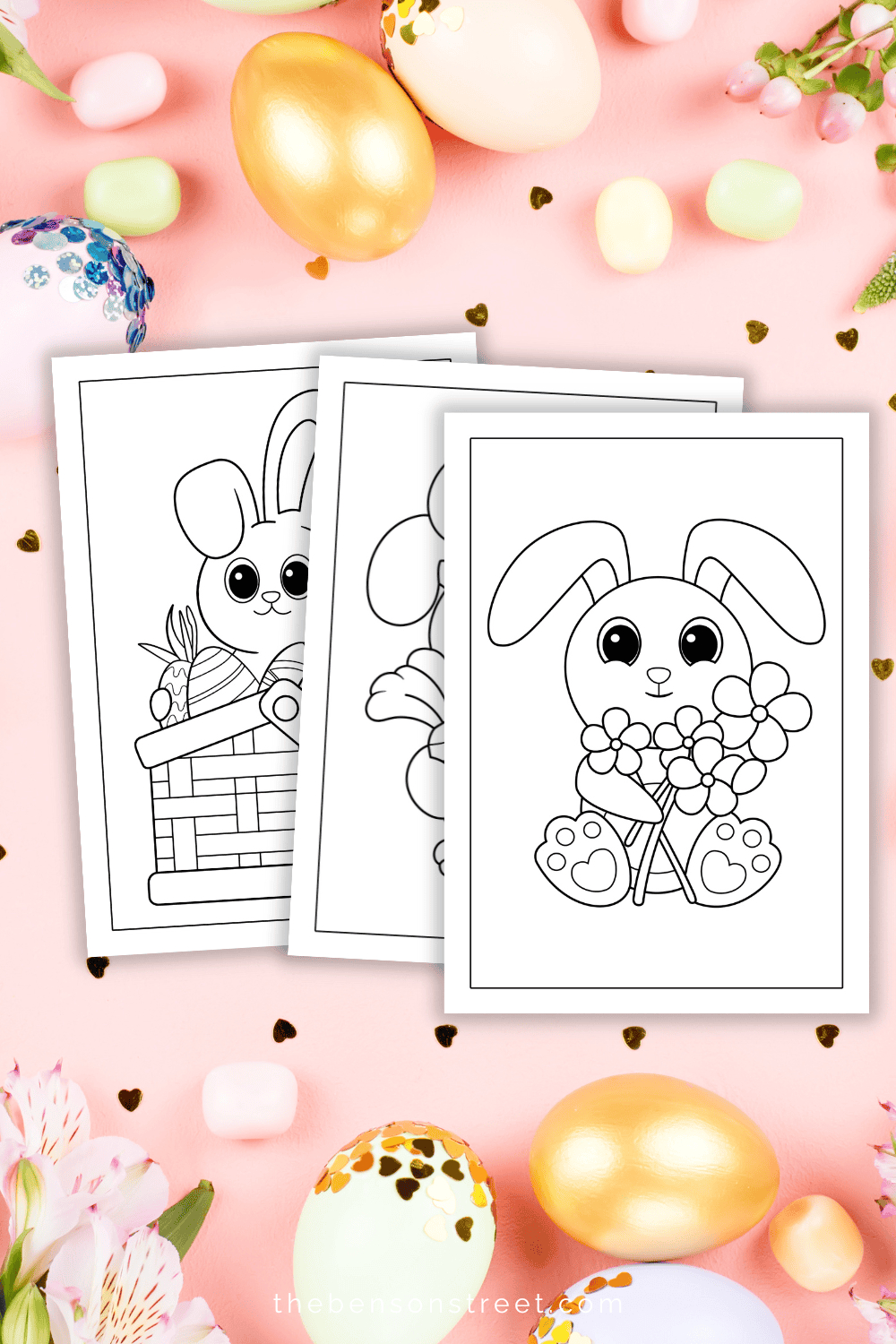 Free Printable Easter Bunny Coloring Pages: 8 Sheets - The Benson pertaining to Free Printable Easter Images