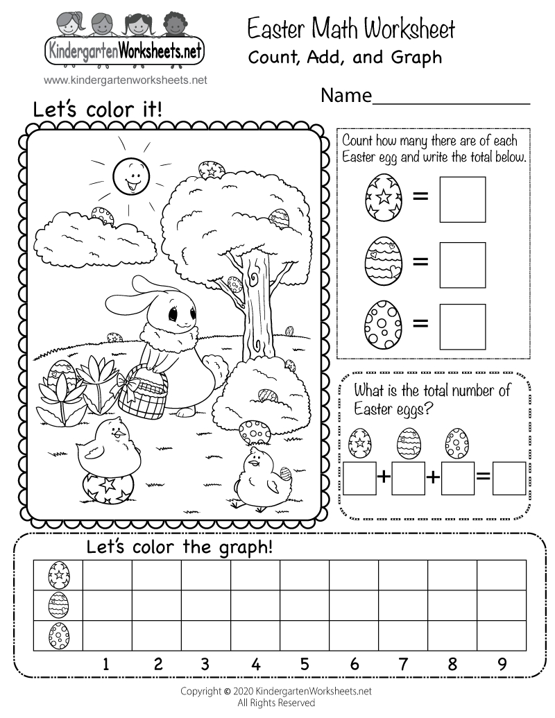 Free Printable Easter Math Worksheet with Free Printable Easter Worksheets