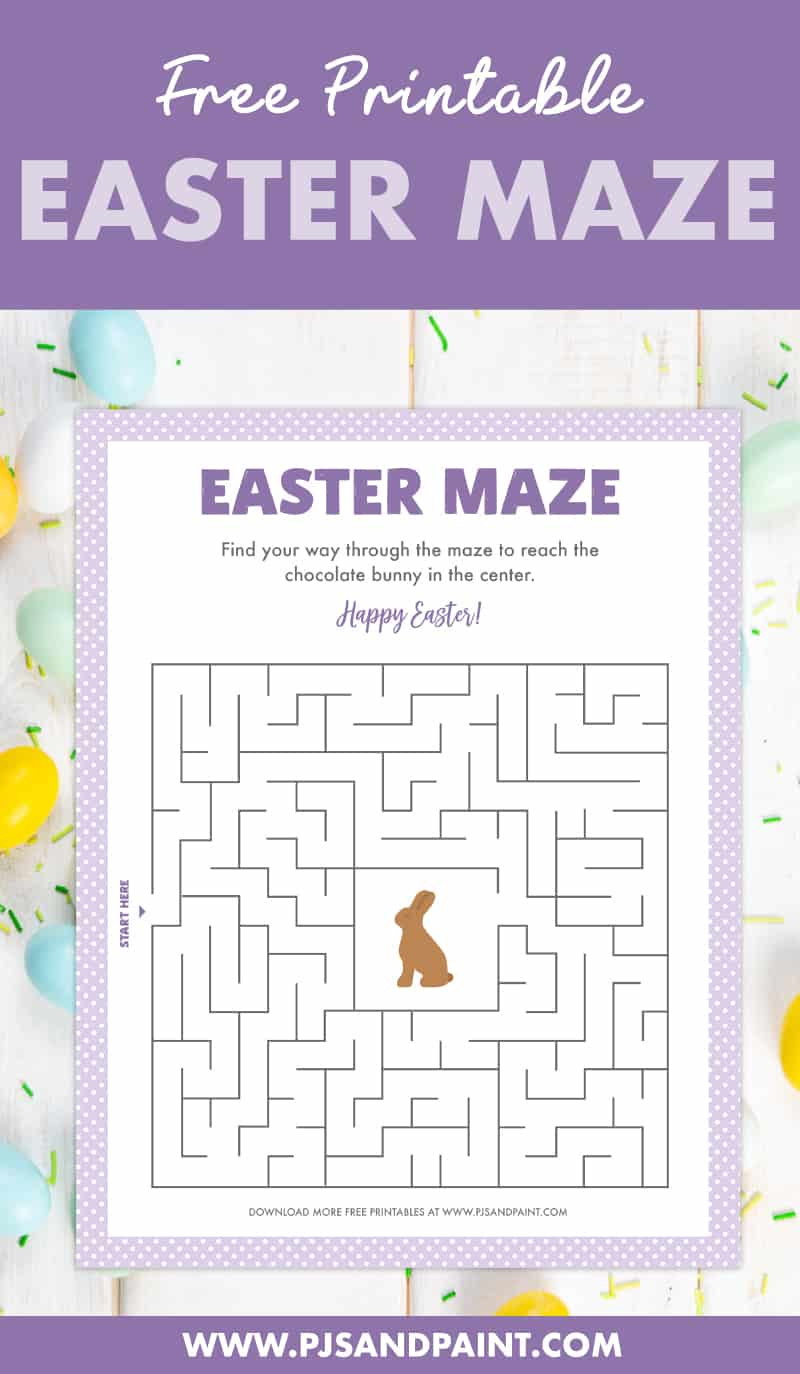 Free Printable Easter Maze - Easter Games And Activities - Pjs And intended for Easter Games For Adults Printable Free