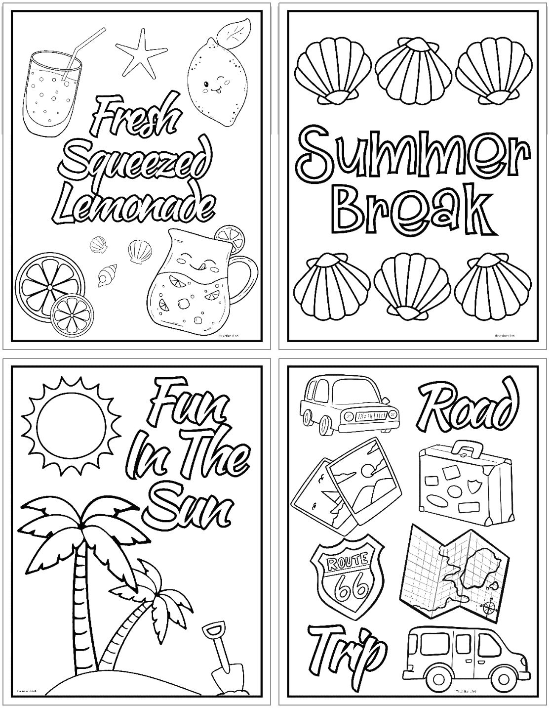 Free Printable Easy Summer Coloring Pages - The Artisan Life inside Free Summer Printables