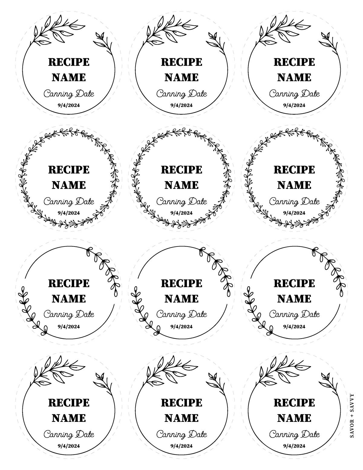 Free Printable &amp;amp; Editable Canning Labels - Savor + Savvy intended for Free Printable Labels For Jars