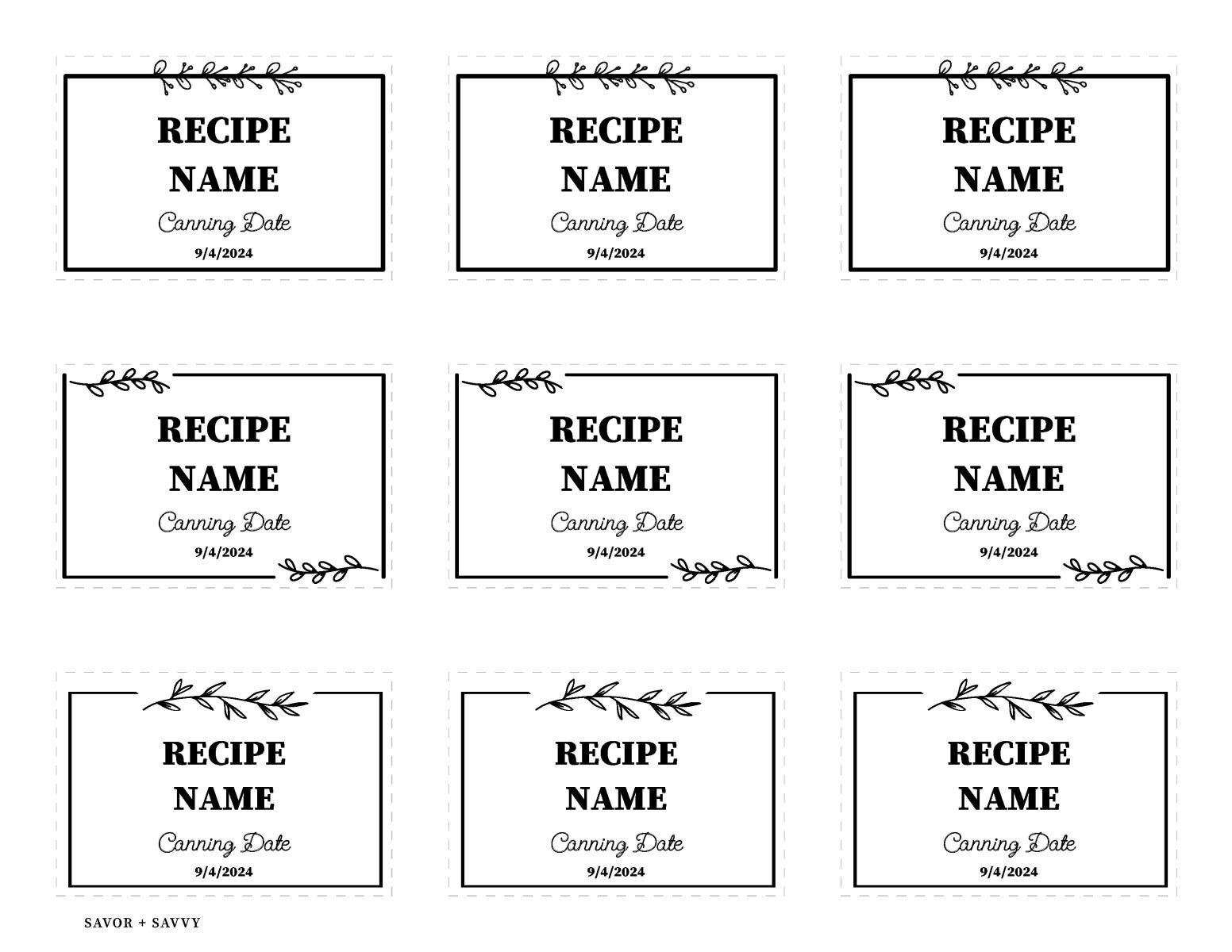 Free Printable &amp;amp; Editable Canning Labels - Savor + Savvy within Free Printable Labels For Jars