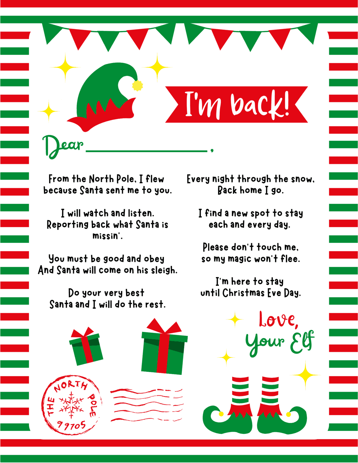 Free Printable Elf On The Shelf Arrival Letter - Prudent Penny Pincher with Elf On The Shelf Welcome Back Letter Free Printable