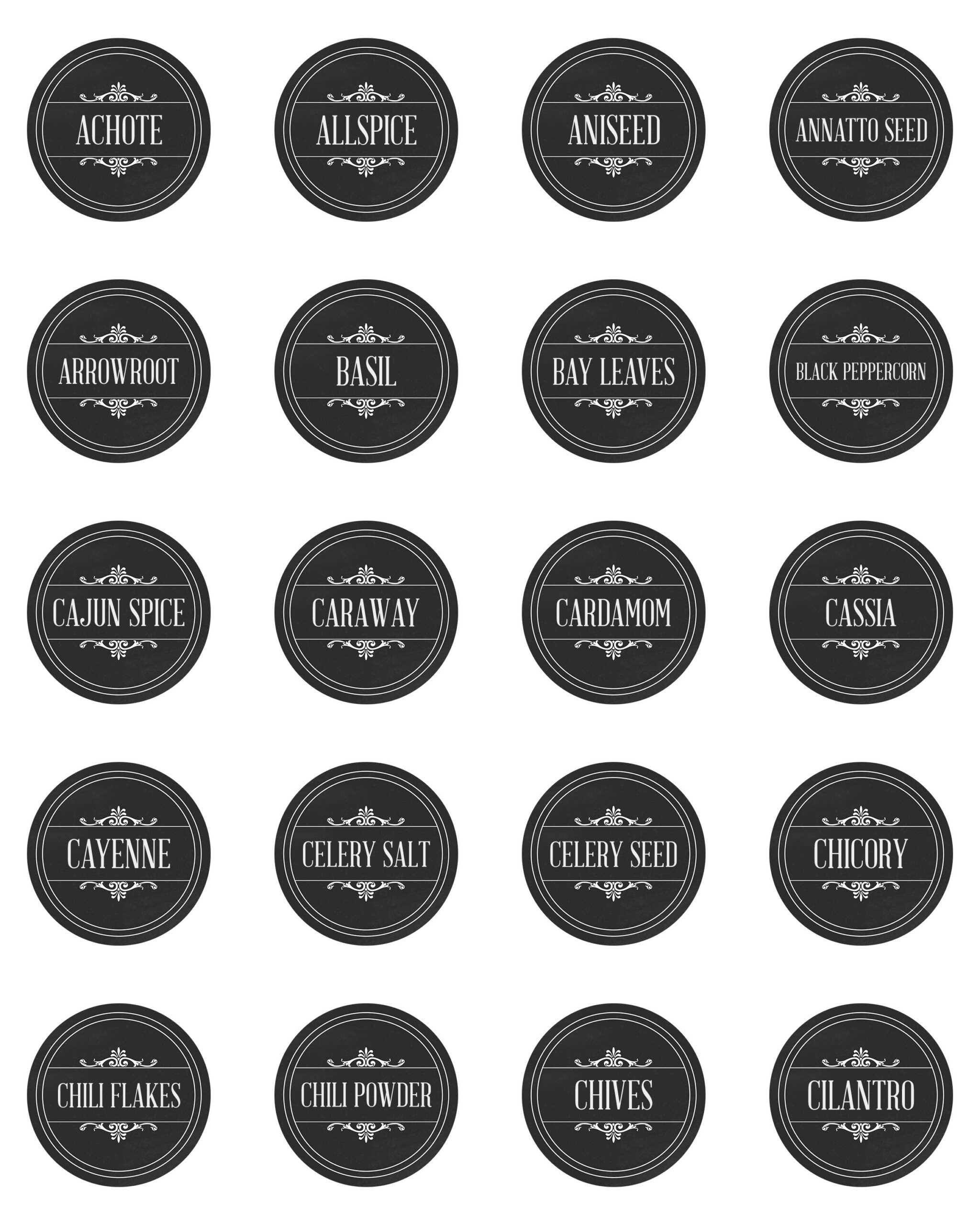 Free Printable Farmhouse Herb And Spice Labels - The Cottage Market within Free Printable Spice Labels