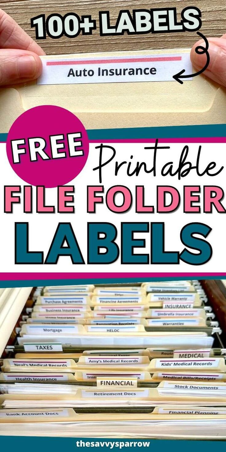 Free Printable File Folder Labels - Customize The Free Template intended for Free Printable File Labels
