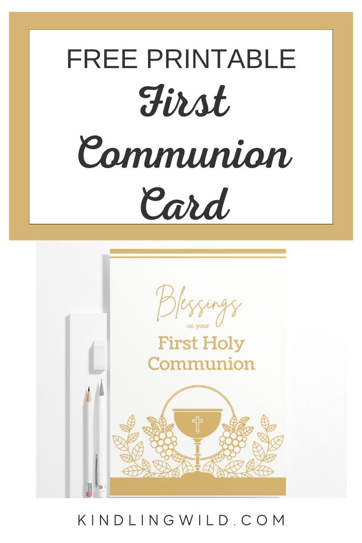Free Printable First Communion Card intended for First Holy Communion Cards Printable Free