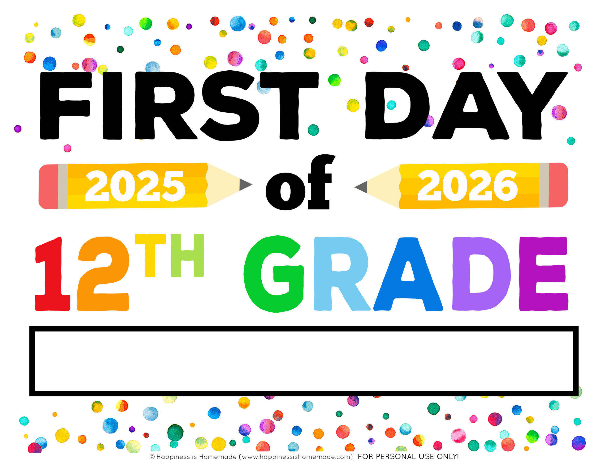 Free Printable First Day Of School Signs 2025-26 - Happiness Is for Free Printable Back To School Signs