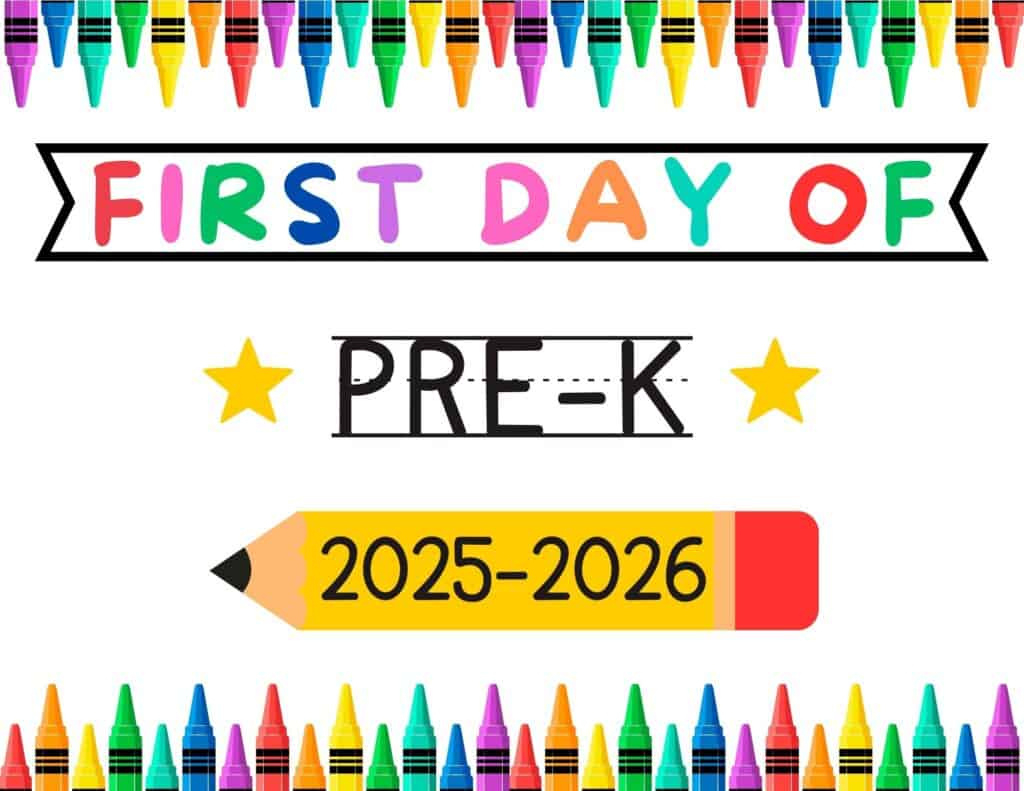Free Printable First Day Of School Signs For 2025 - Prudent Penny throughout Free Printable First Day Of Preschool Sign