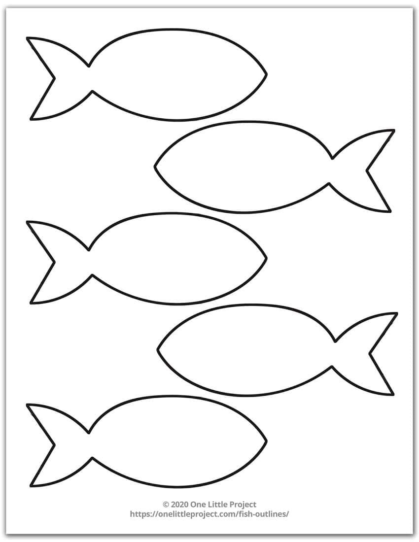 Free Printable Fish Outline Pages | Fish Templates - One Little in Free Printable Fish Stencils