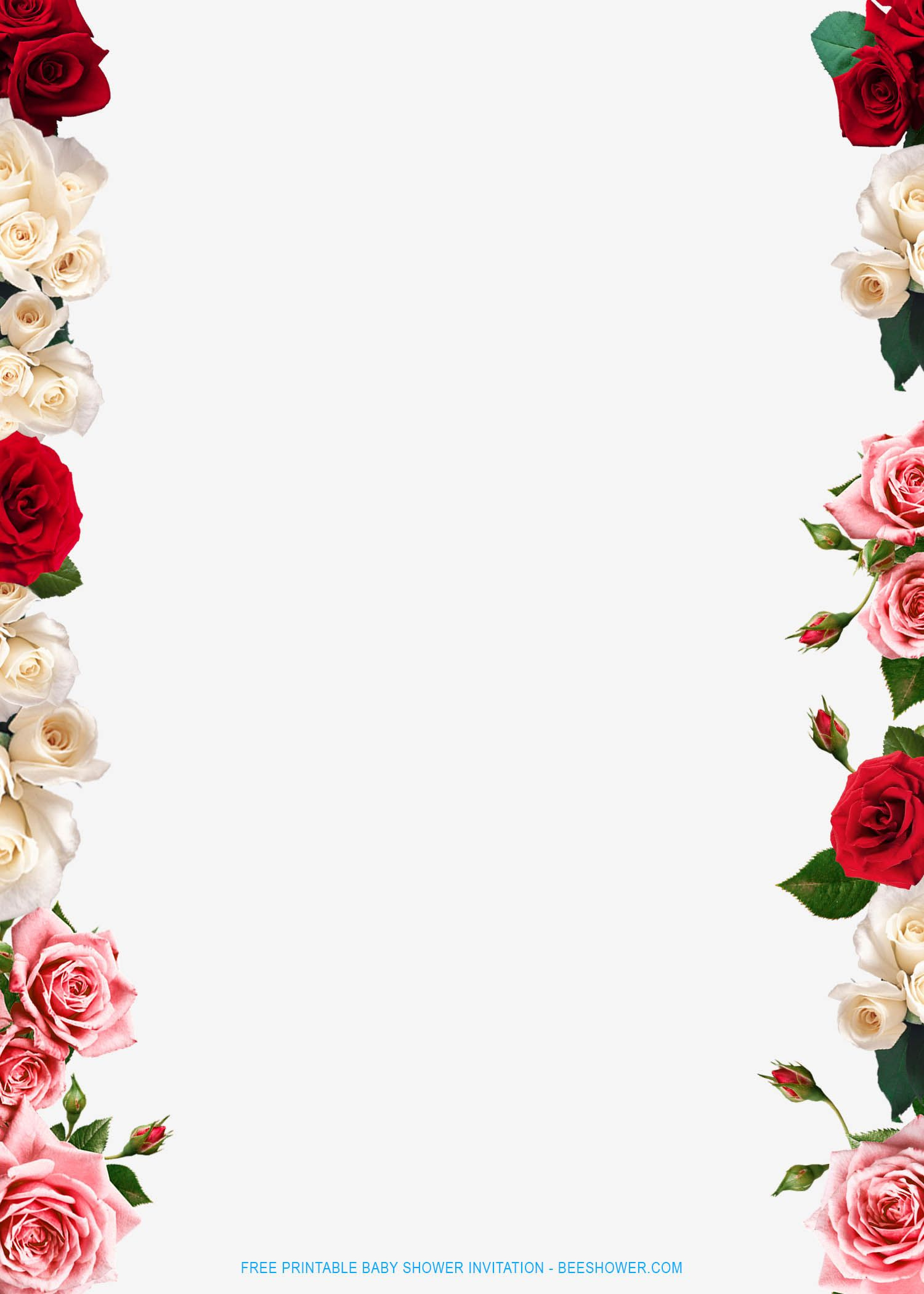 Free Printable Floral Border Wedding Invitation Templates within Free Printable Wedding Clipart Borders