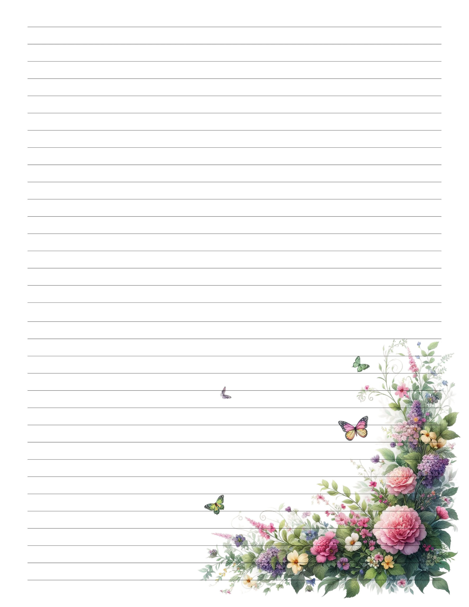 Free Printable Floral Stationary - The Cottage Market within Free Printable Stationary