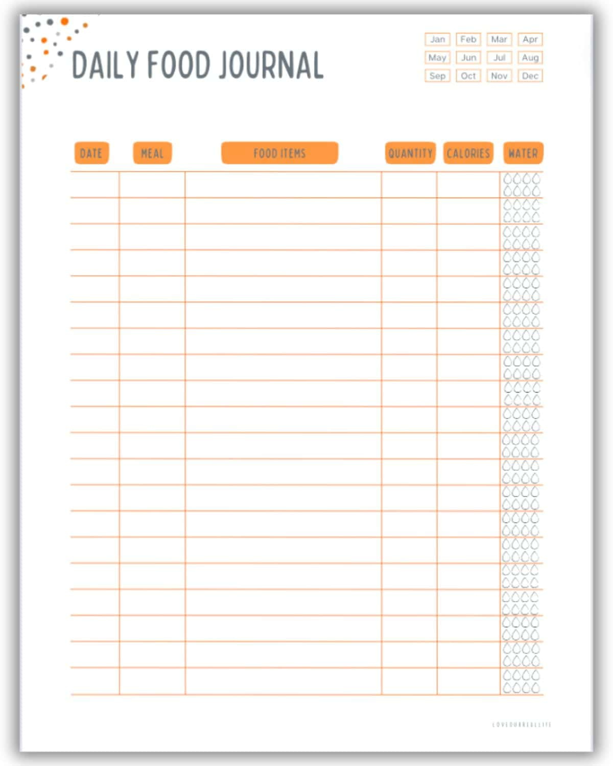 Free Printable Food Journal Diary - Pdf Template Tracker ⋆ Love regarding Diet Logs Printable Free
