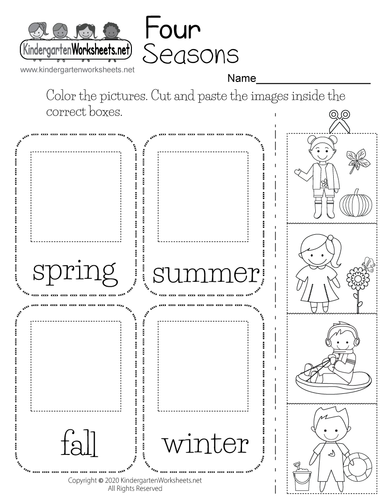 Free Printable Four Seasons Worksheet inside Free Printable Seasons Worksheets For Kindergarten