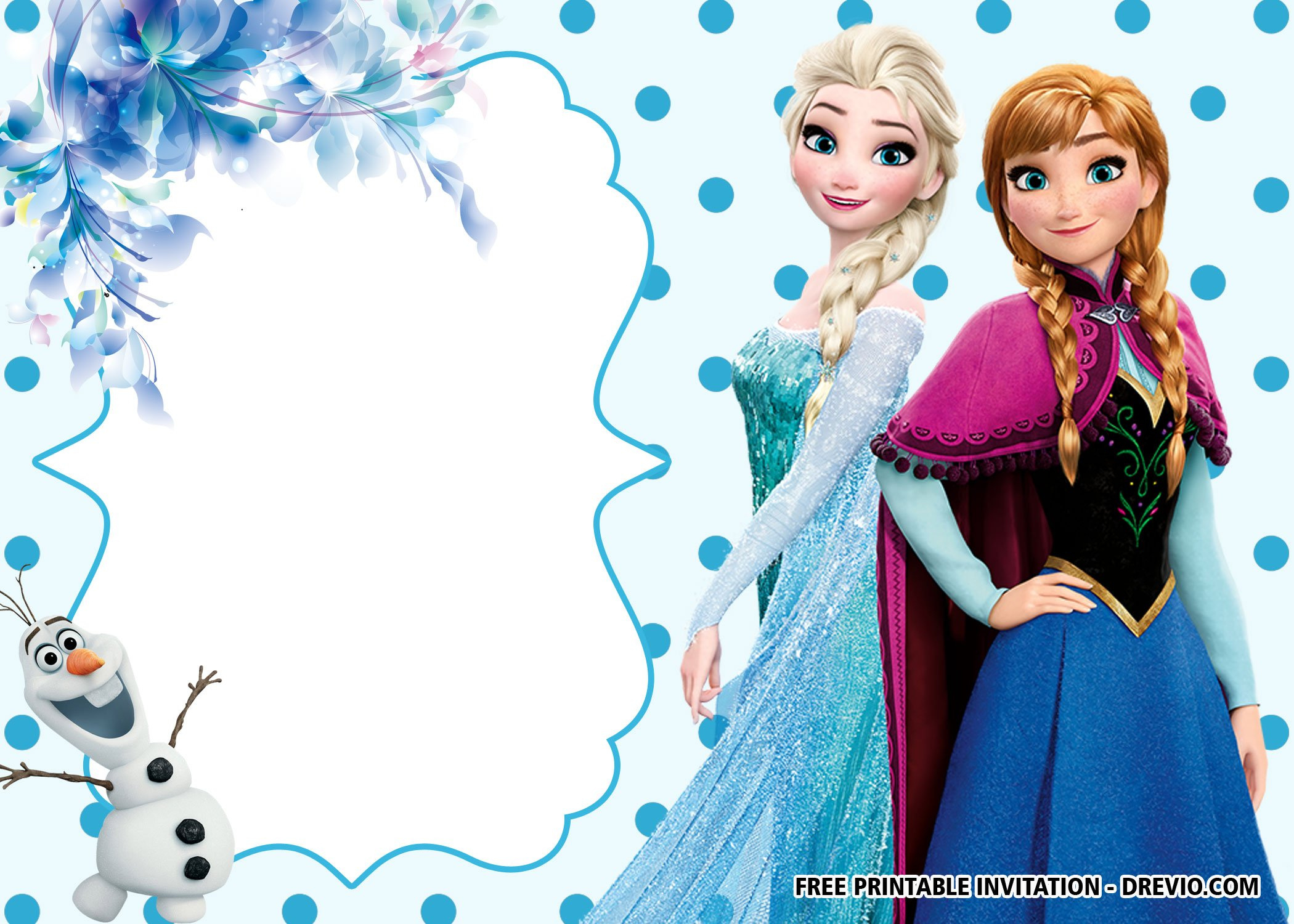Free Printable Frozen Anna And Elsa Invitation Templates - Drevio regarding Frozen Invitations Printables Free