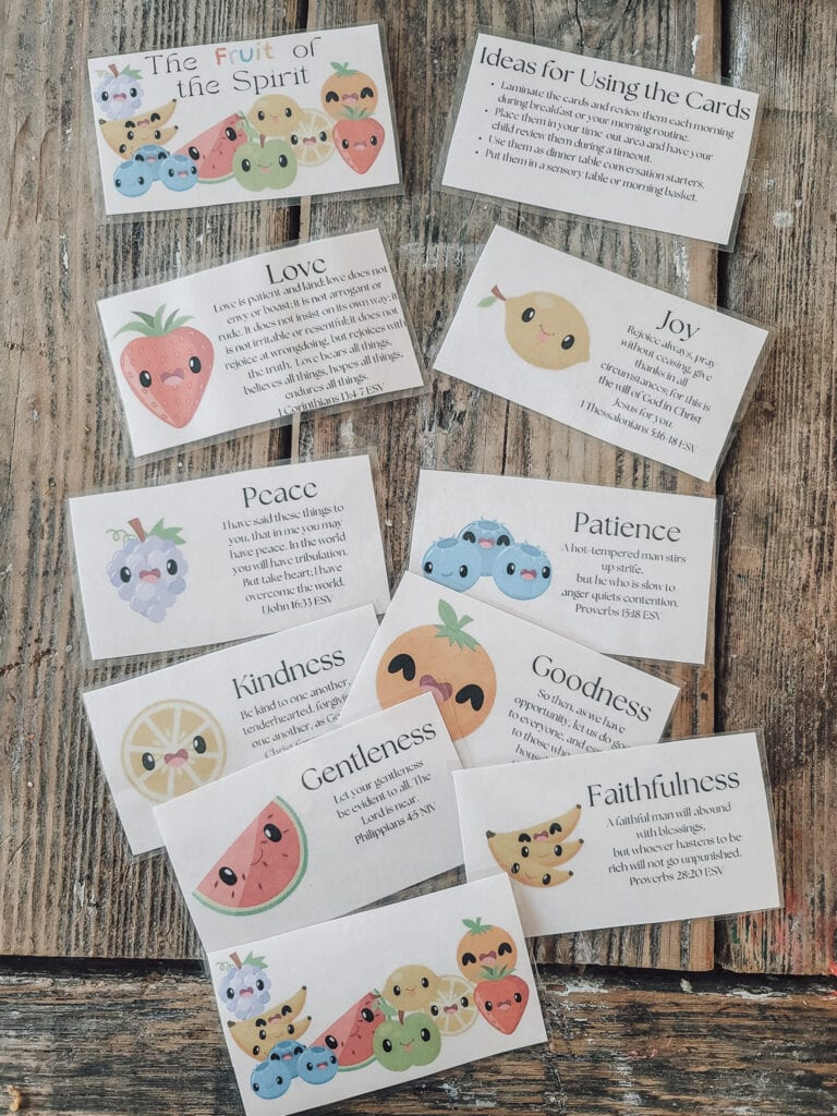 Free Printable Fruit Of The Spirit Cards | Healing Home with Free Printable Virtues Cards