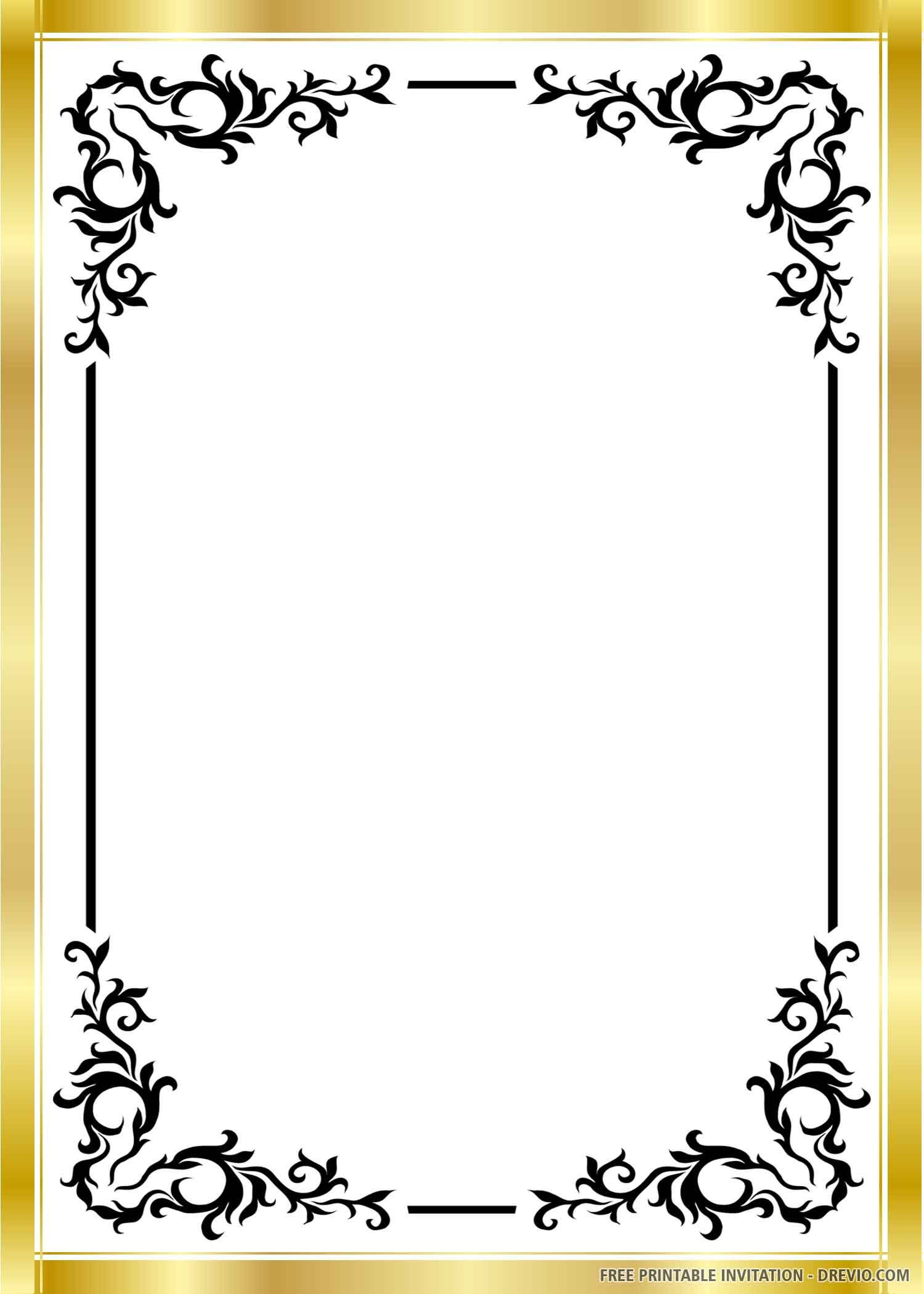 Free Printable) – Gatefold Wedding Invitation Templates inside Free Printable Wedding Clipart Borders