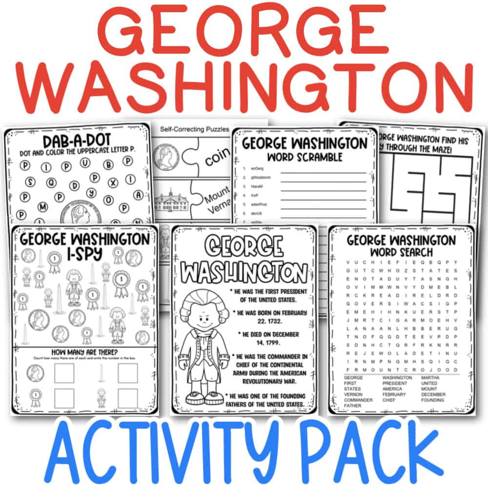 Free Printable George Washington Activity Pack | 5 Fascinating with Free Printable George Washington Worksheets