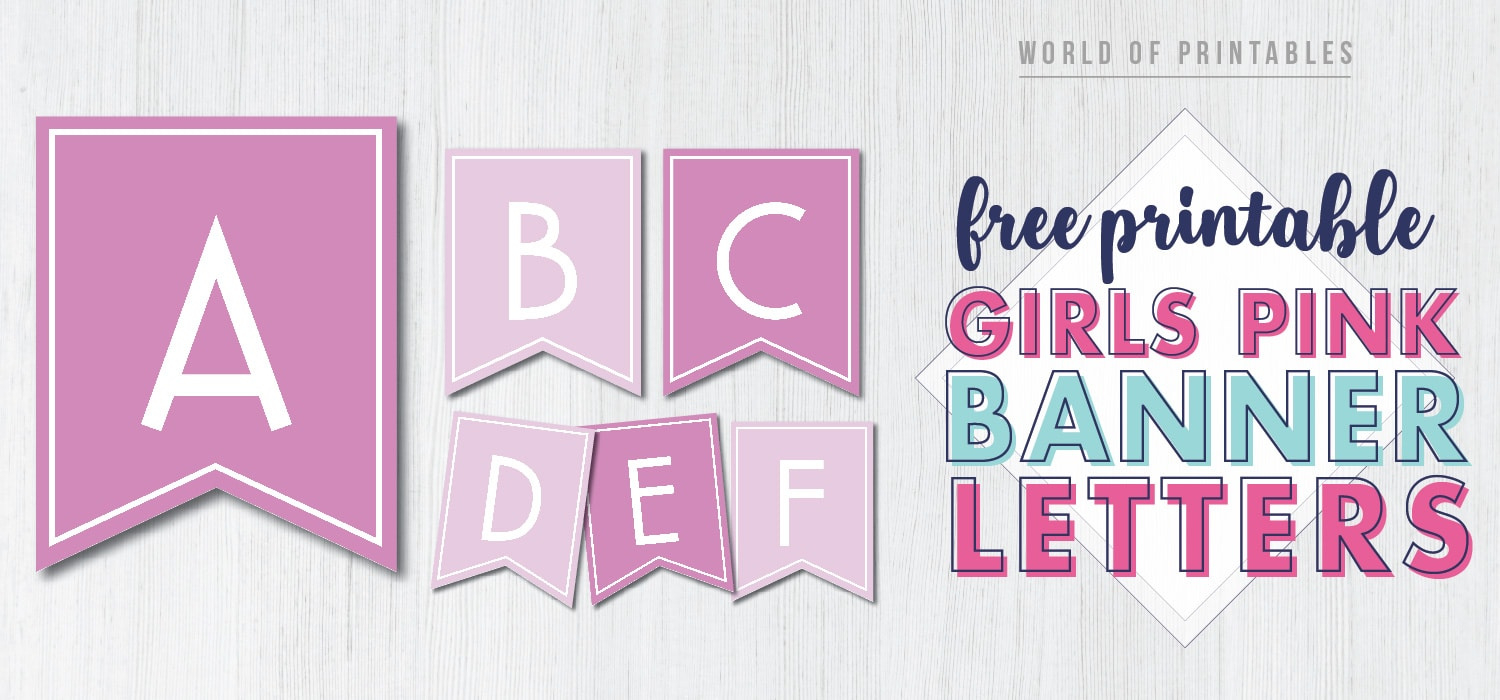 Free Printable Girls Pink Banner Letters - World Of Printables for Free Printable Pink Banner