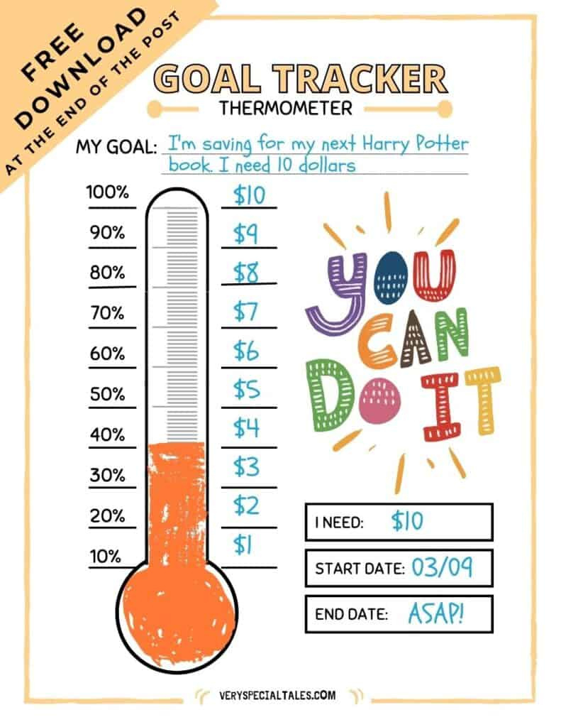 Free Printable Goal Tracker Thermometer For Kids (Pdf) - Very inside Free Printable Thermometer Goal Chart