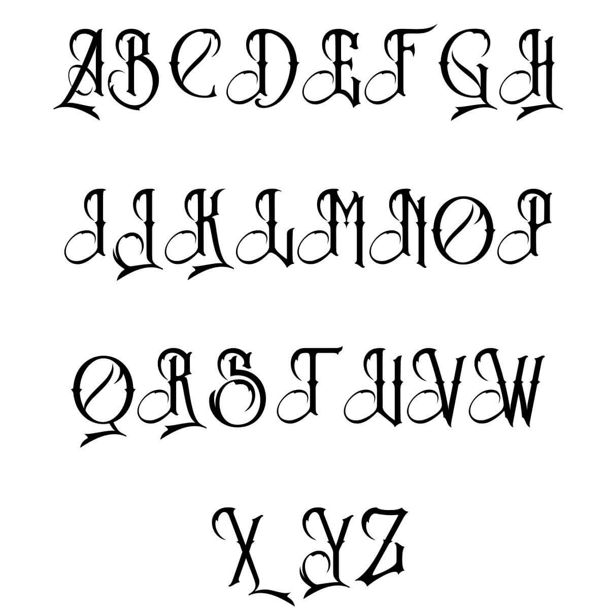Free Printable Gothic Letter Stencils ( 2 Sets) - Free Printable inside Free Printable Calligraphy Letter Stencils