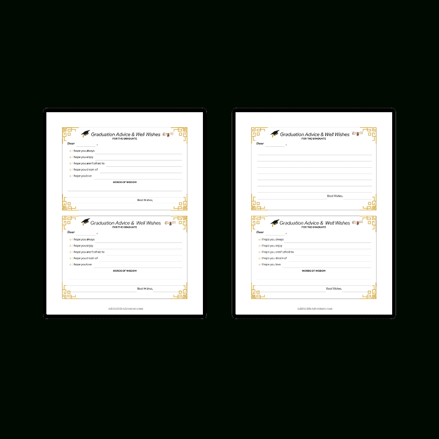 Free Printable Graduation Advice Cards For Graduation Parties inside Free Printable Graduation Advice Cards