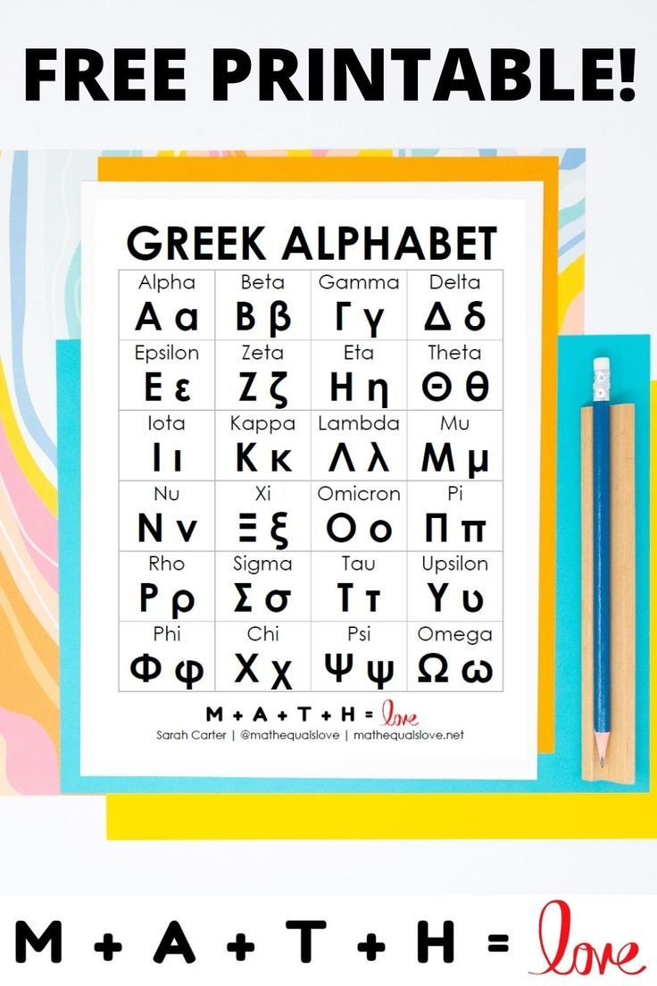 Free Printable Greek Alphabet Chart for Free Printable Greek Letters