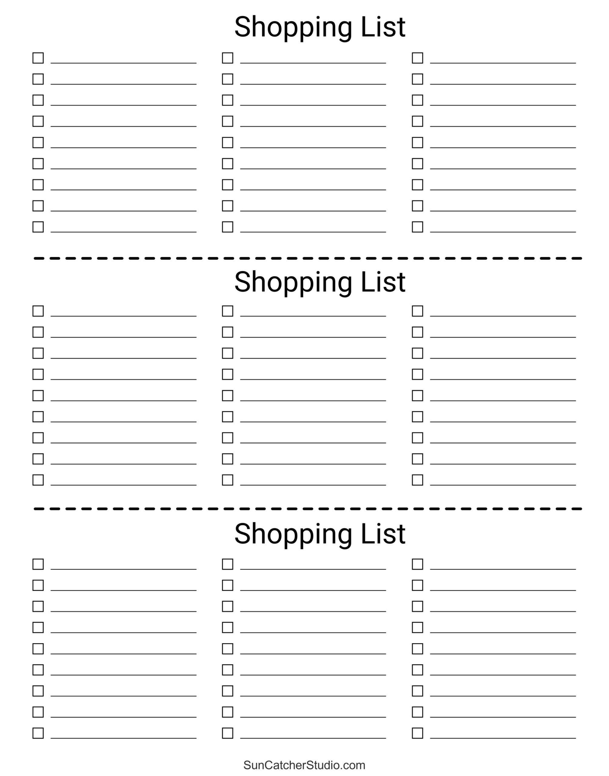 Free Printable Grocery List Templates (Pdf): Shopping Lists – Free with Free Printable Shopping List