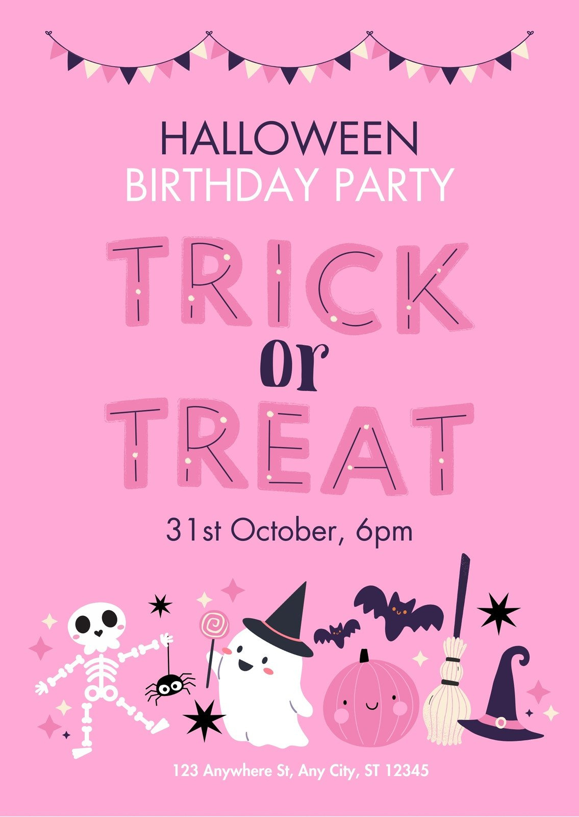 Free Printable Halloween Birthday Invitation Templates | Canva for Free Printable Halloween Birthday Party Invitations