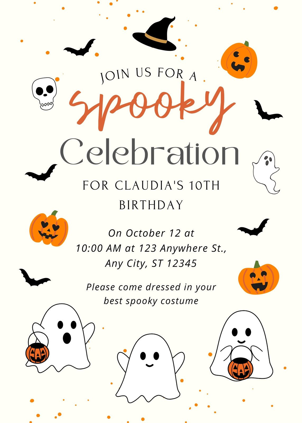 Free Printable Halloween Birthday Invitation Templates | Canva in Free Printable Halloween Party Invitations