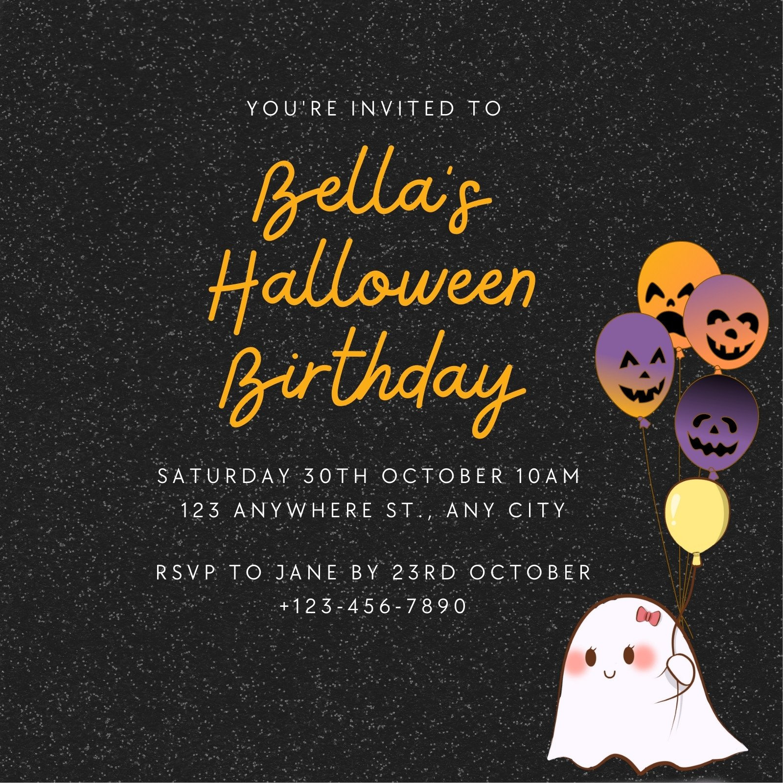 Free Printable Halloween Birthday Invitation Templates | Canva throughout Free Printable Halloween Birthday Party Invitations