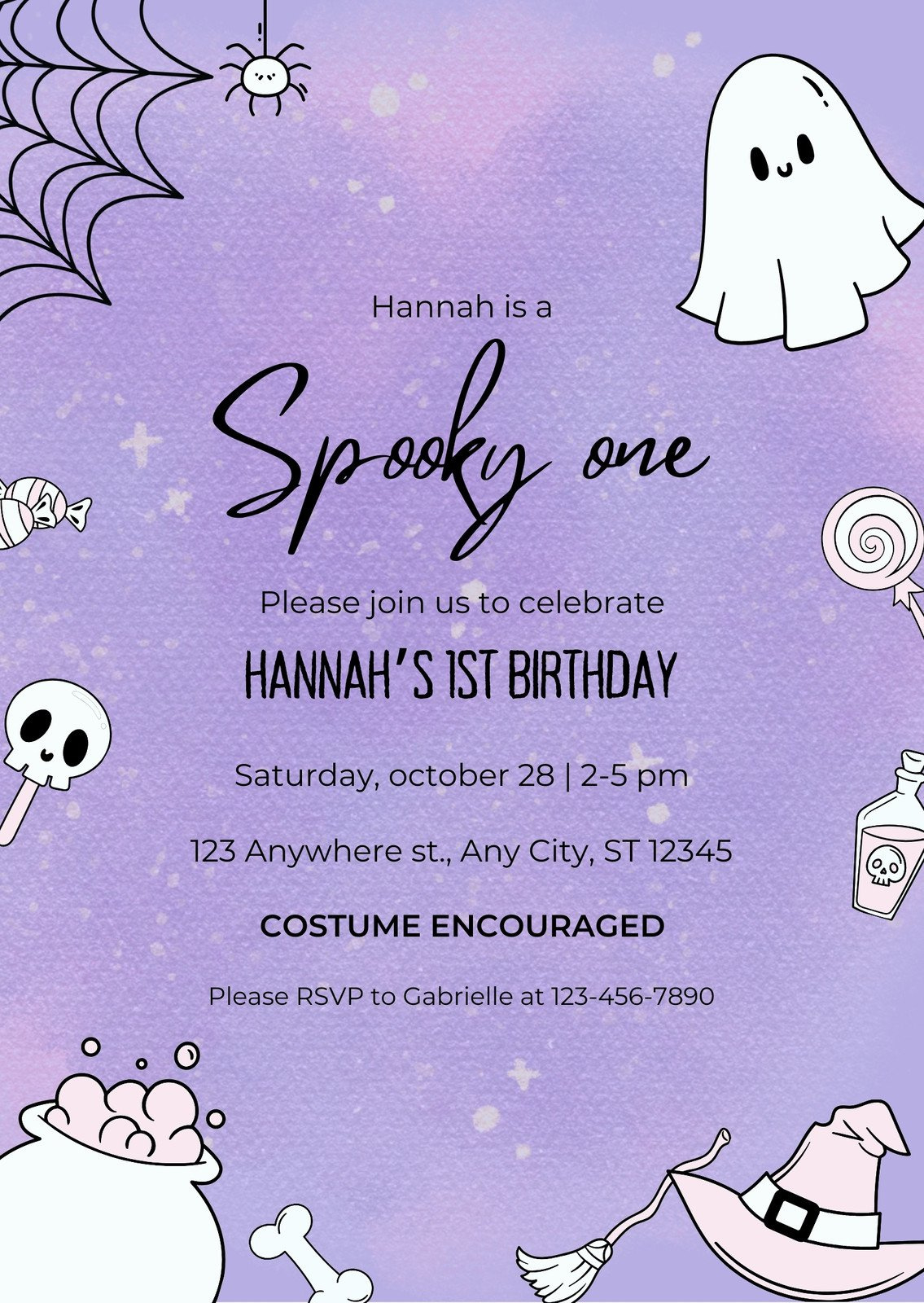 Free Printable Halloween Birthday Invitation Templates | Canva with Free Printable Halloween Birthday Party Invitations