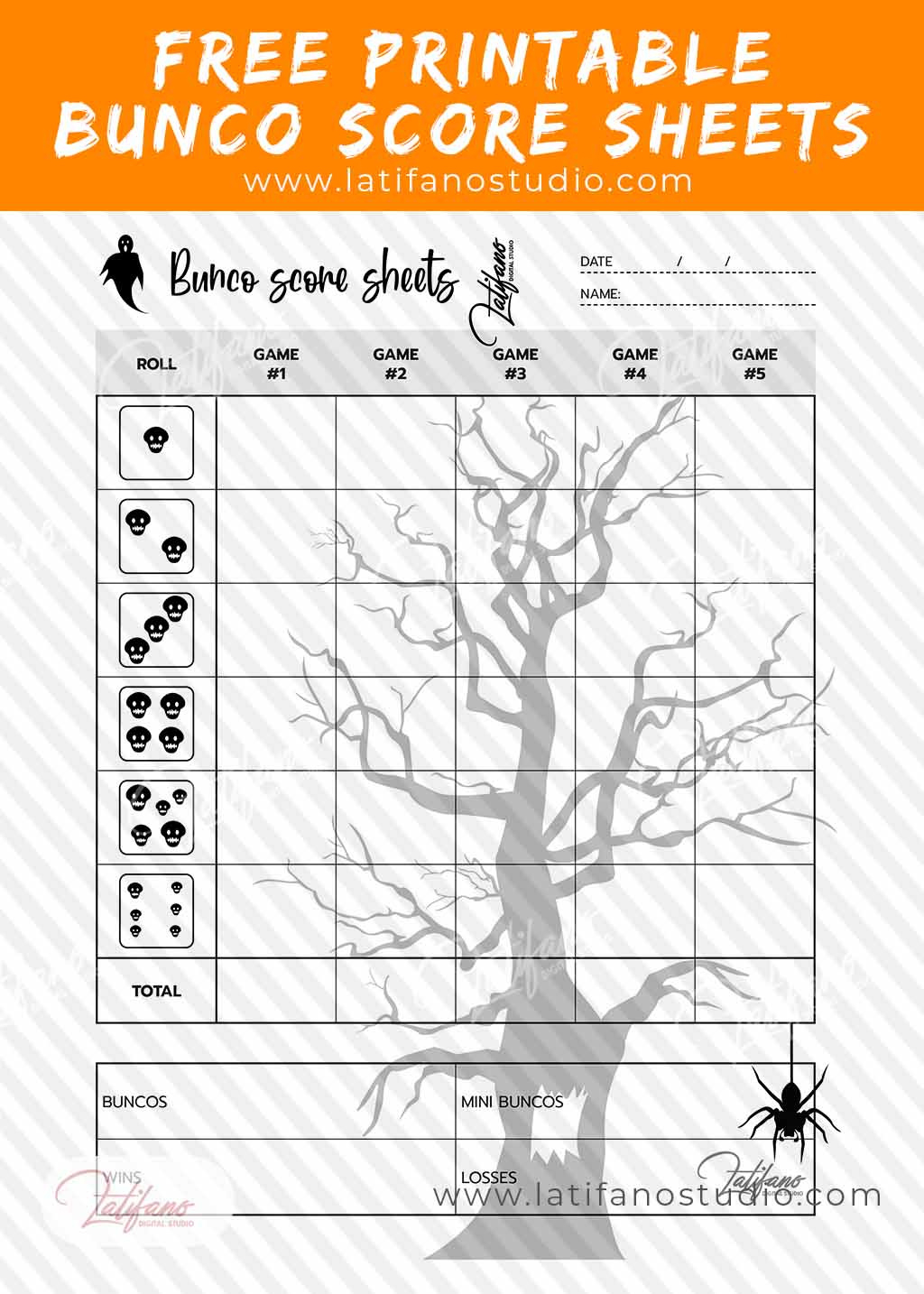 Free Printable Halloween Bunco Score Sheets - Printable Halloween with Free Printable Halloween Bunco Score Sheets