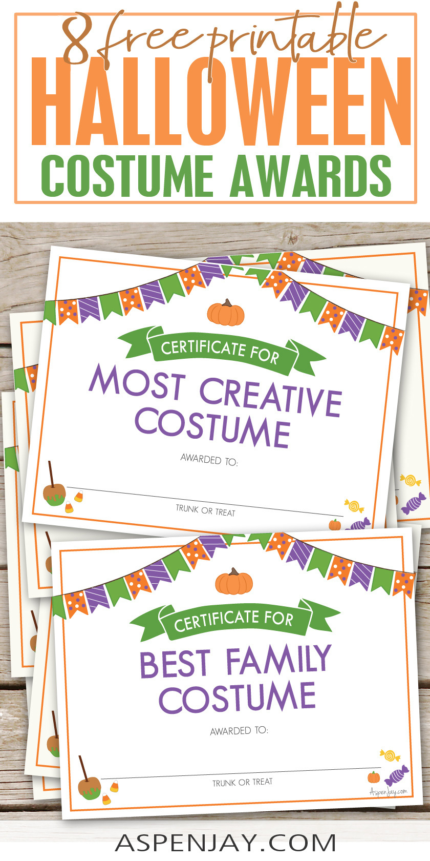 Free Printable Halloween Costume Awards For A Spooktacular Party with Best Costume Certificate Printable Free