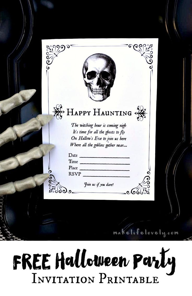 Free Printable Halloween Invitations {For Your Spooky Soiree!} with Free Printable Halloween Invitations For Adults