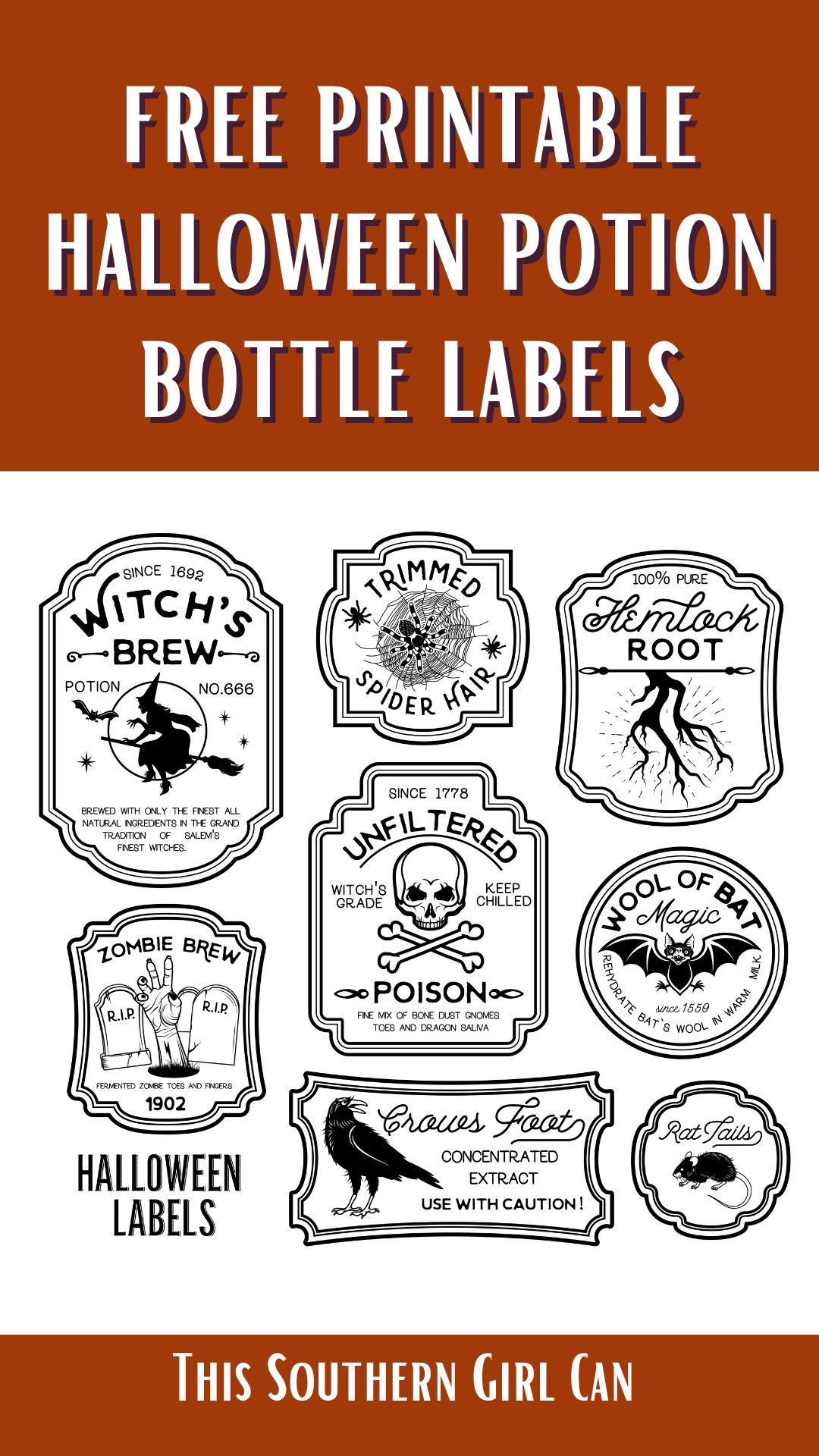 Free Printable Halloween Potion Bottle Labels intended for Free Printable Halloween Bottle Labels