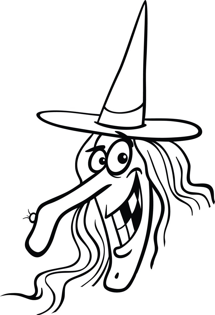 Free Printable Halloween Witch Coloring Page For Kids #2 - Digital with Free Printable Pictures Of Witches