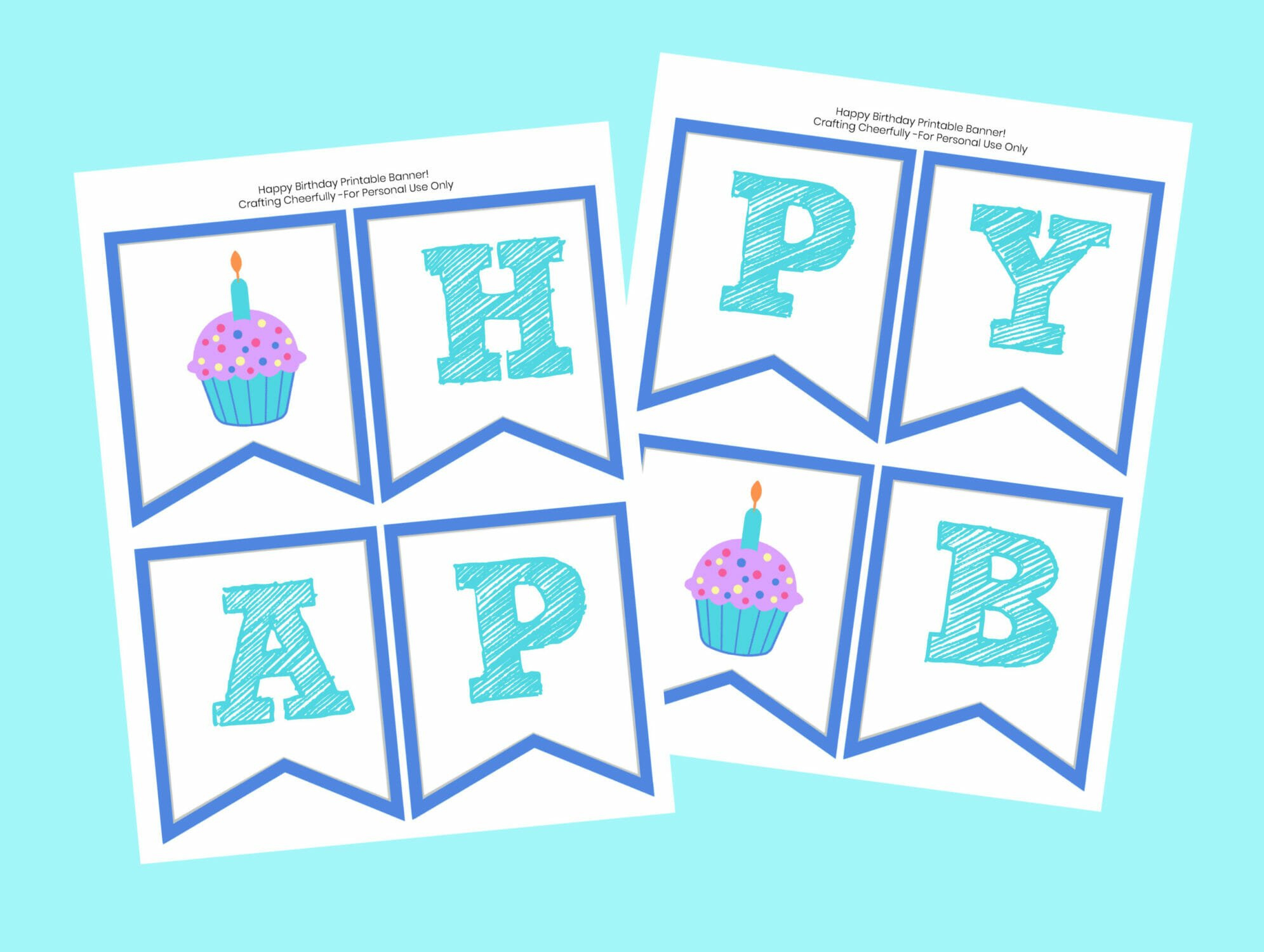 Free Printable Happy Birthday Banner! - Crafting Cheerfully with Free Happy Birthday Banner Printable Pdf